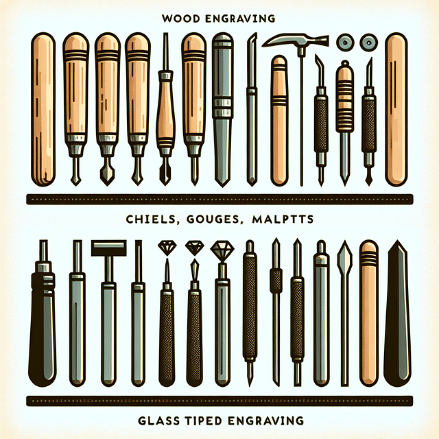 engraving tools for wood, metal, and glass