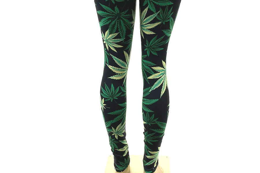 cannabis leaf leggings