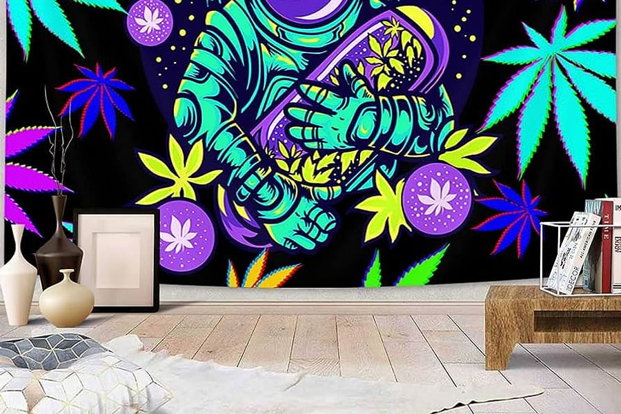 Trippy Weed Art Tapestry