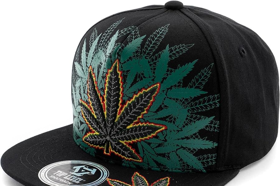 weed leaf snapback hat