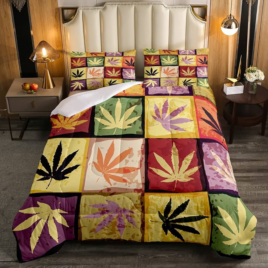 geometric cannabis pillow