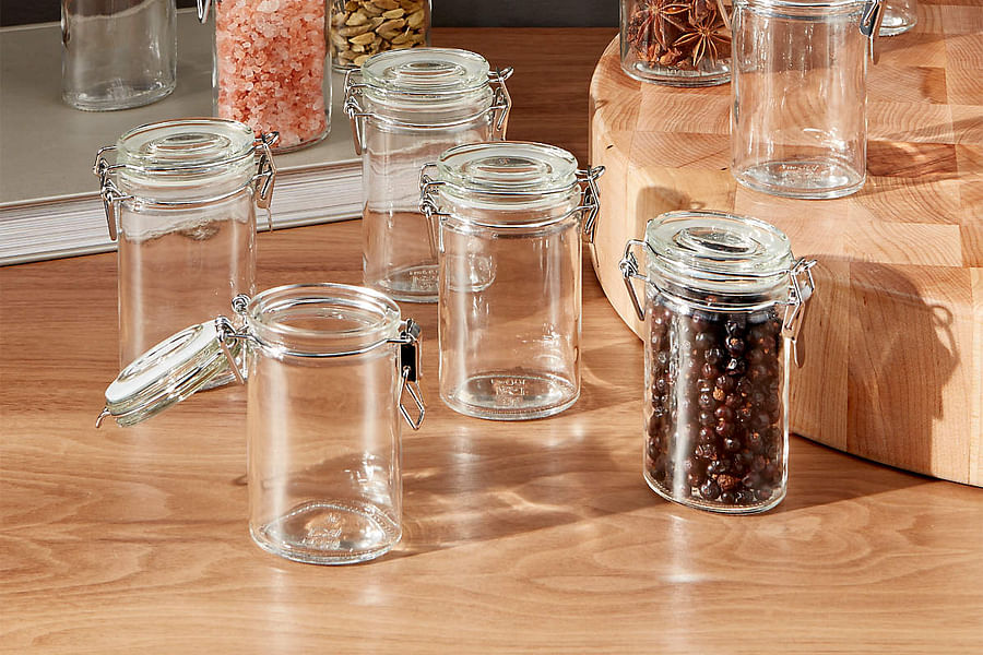 decorative herb storage jars