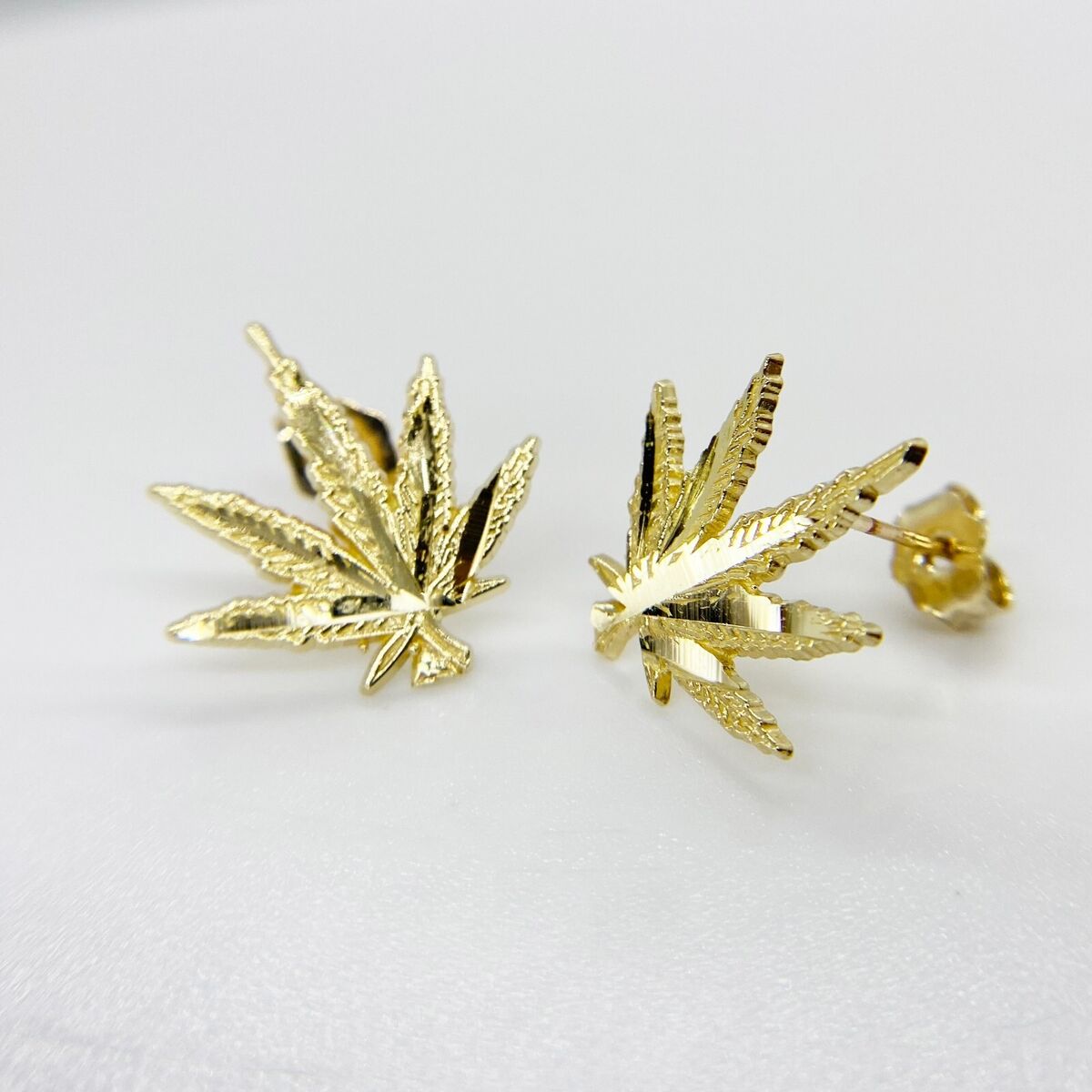 cannabis leaf luxury earrings