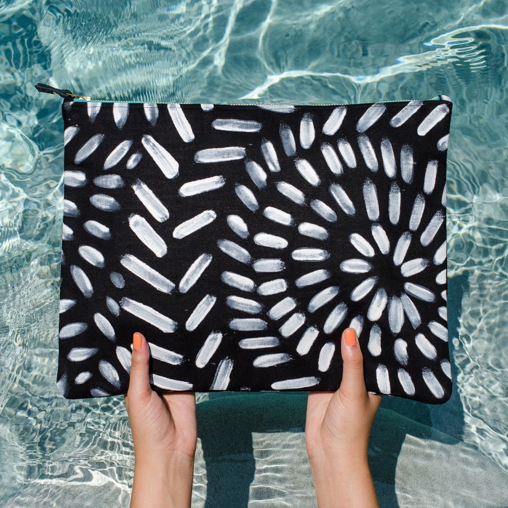 weed motif designer clutch