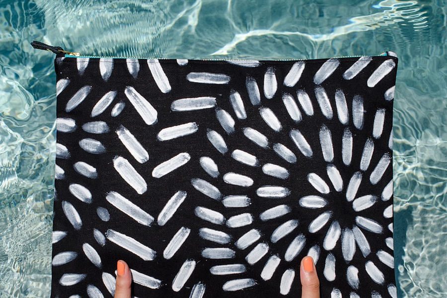 weed motif designer clutch