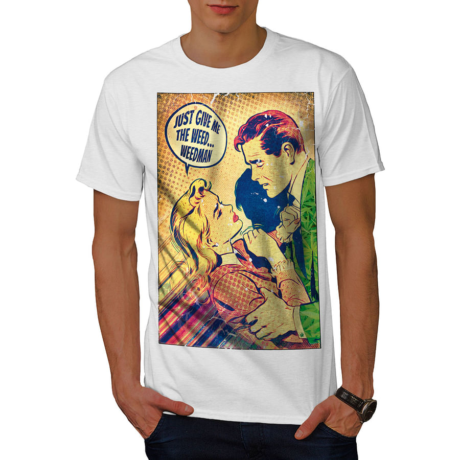 T-shirt featuring a creative weed art design