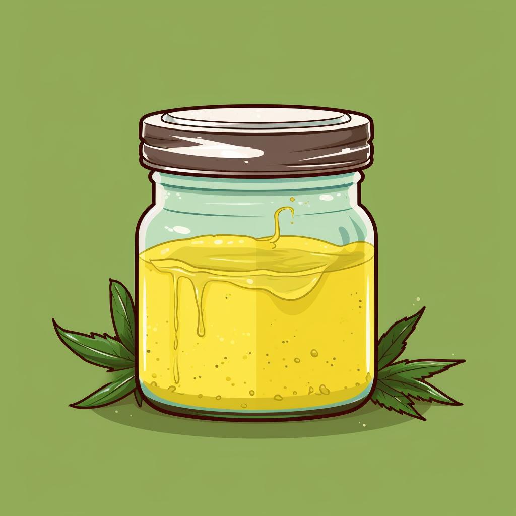 A jar of freshly made cannabutter