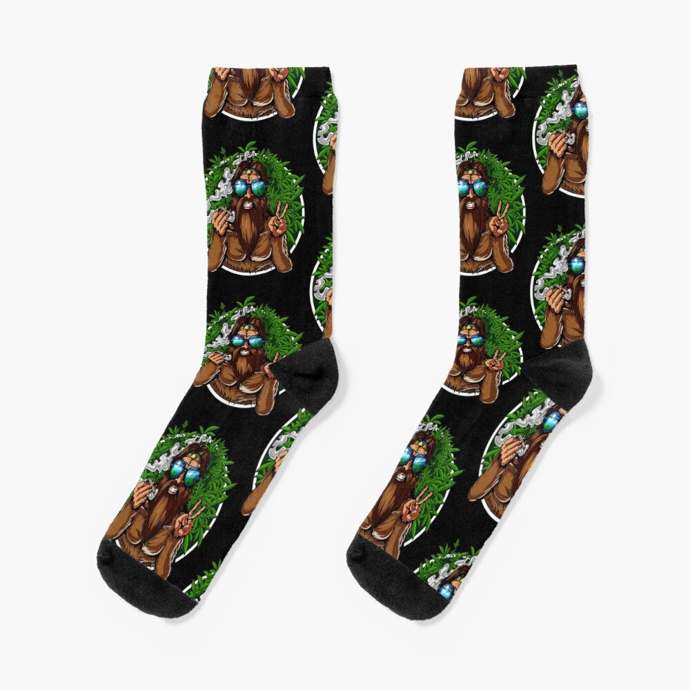 Colorful psychedelic weed socks